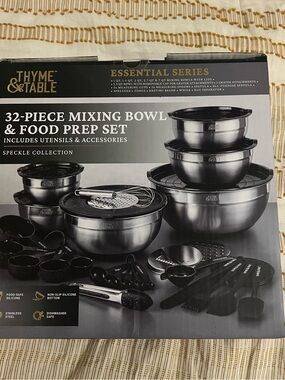 Thyme & Table 32 Piece Stainless Steel Mixing Bowls and Food Prep - Xtra Label